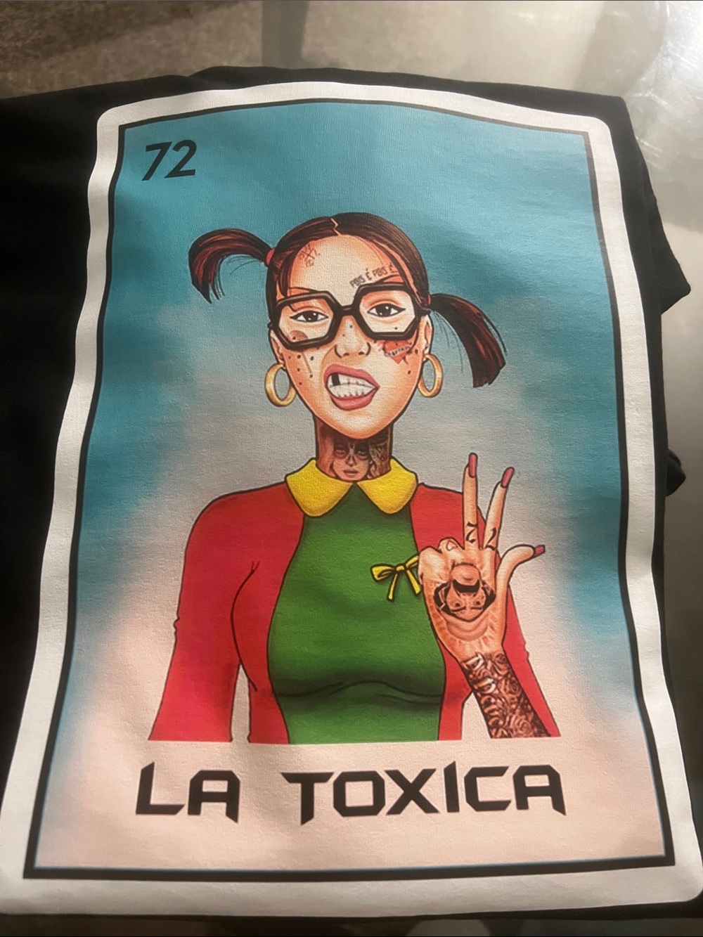 Urban Outfitters Black Graphic Tee with Multicolor 'La Toxica' Print